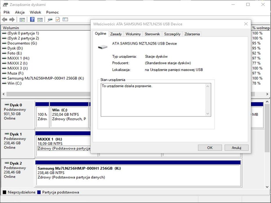 SSD 256GB Samsung Pm871A