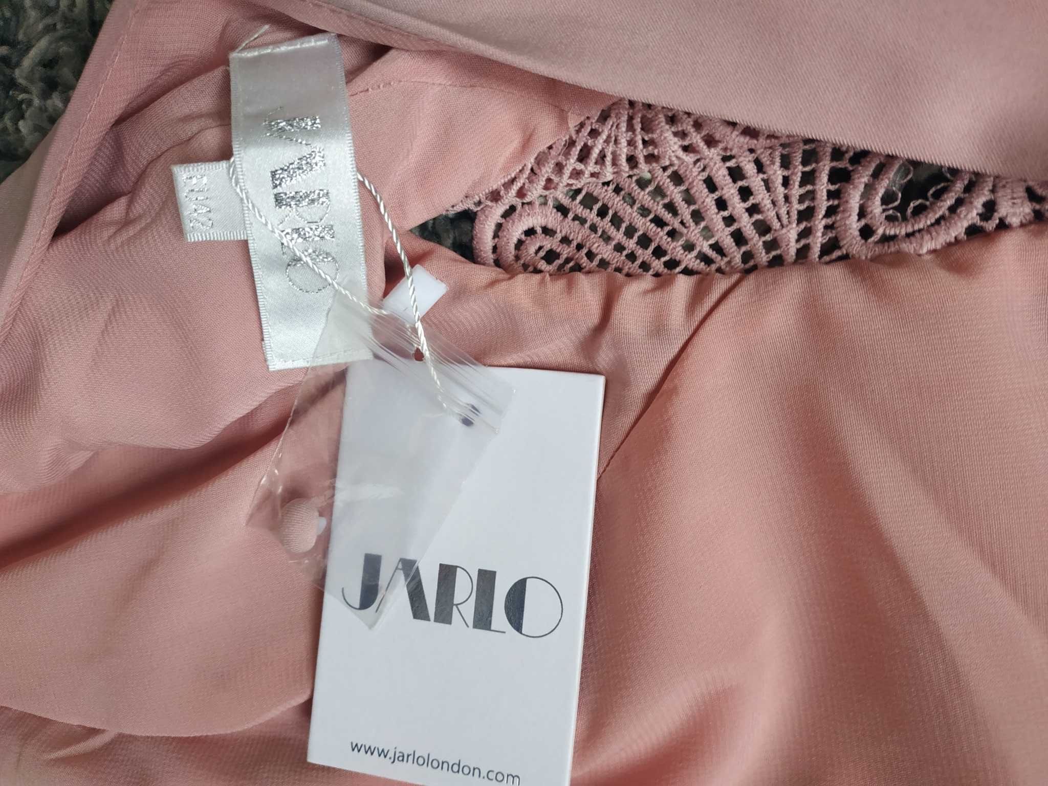 JARLO 42 XL piękna NOWA suknia wieczorowa maxi róź tren bal wesele LUX
