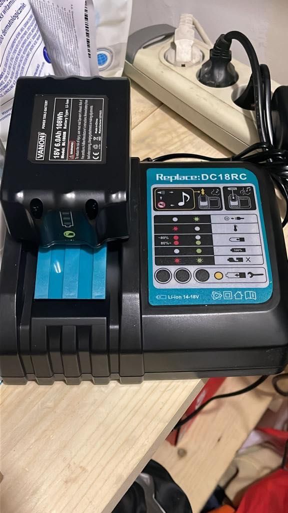 Bateria 6.0 ah 18 v + ładowarka do makita 5.0 ah
