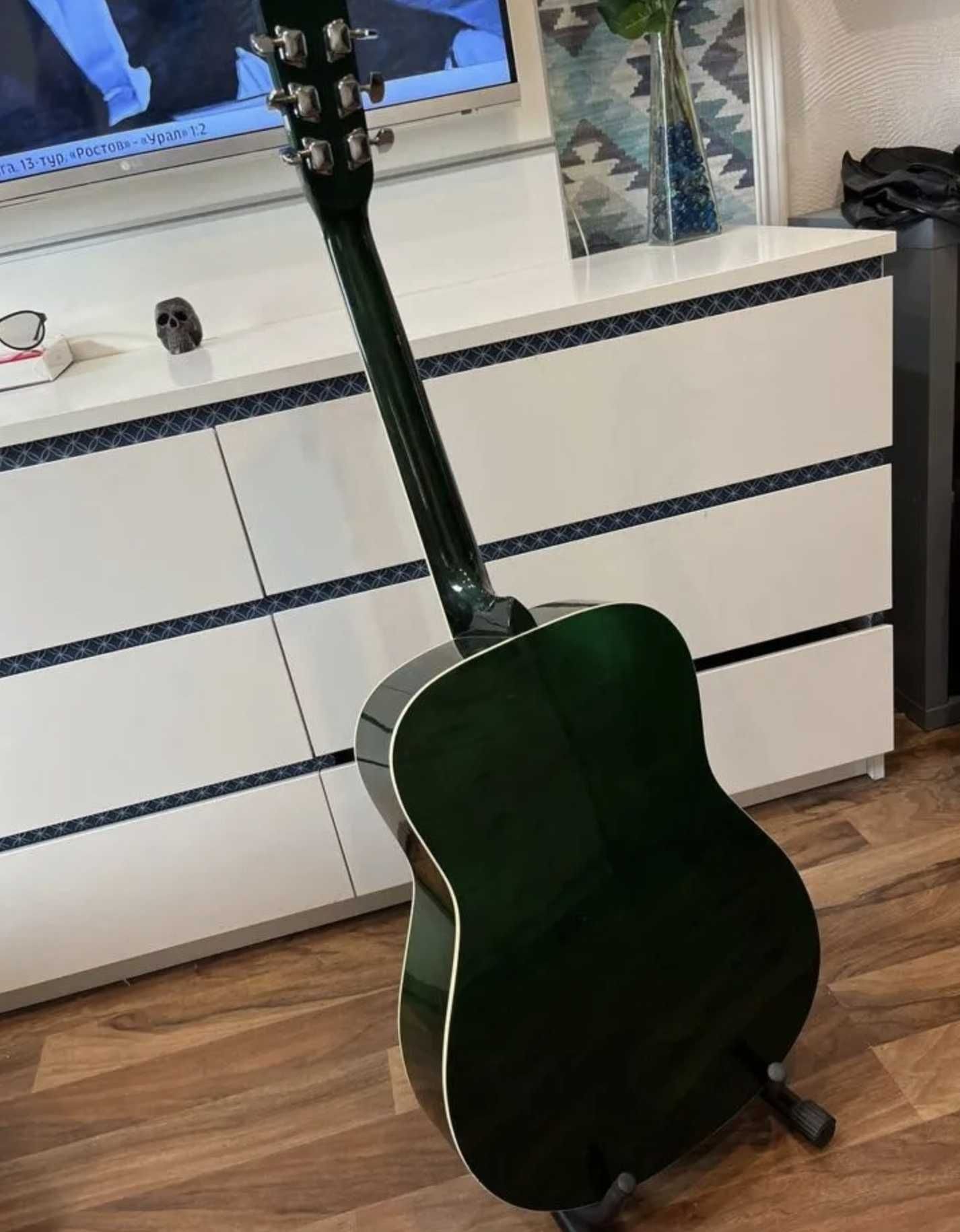 акустична гітара bandes 4/4 зелена глянцева акустическая гитара анкер