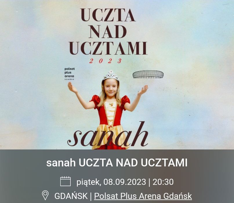 Bilet koncert sanah gdańsk