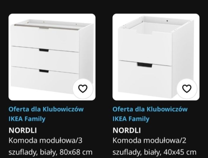 Ikea Nordli komoda biała modułowa