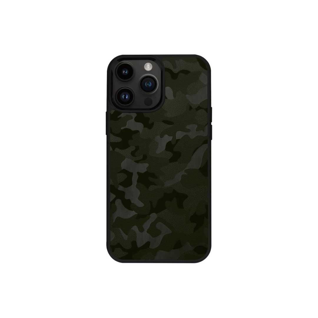 Кожаный камуфляжный чехол для iPhone, шкіряний чохол Military камуфляж