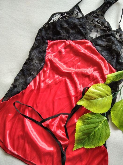 M 38 Seksowna koszulka strój kostium seksowny komplet koszula stringi