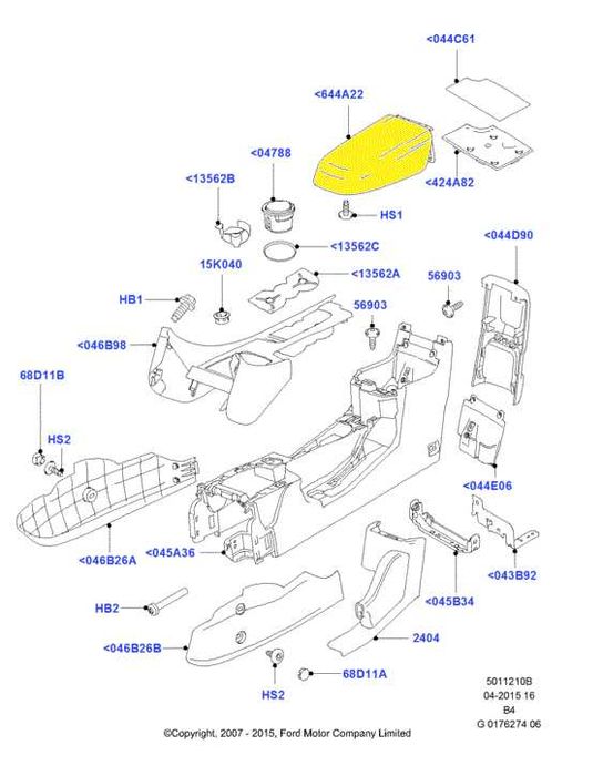 Descanso de braços frontal Ford Focus 04 a 11 (NOVO)