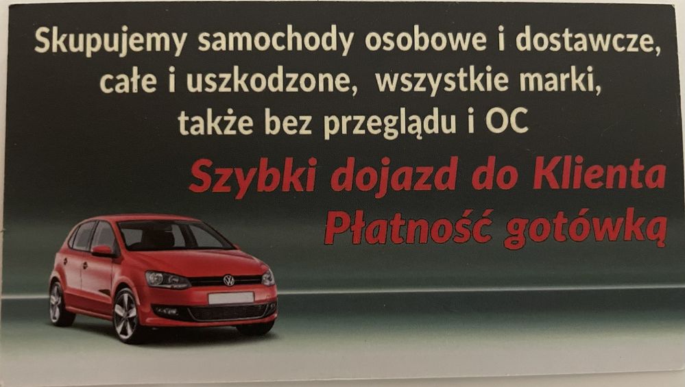 Skup Aut ! 7/24 h Całe uszkodzne ! Bez oc, bez przeglądu !