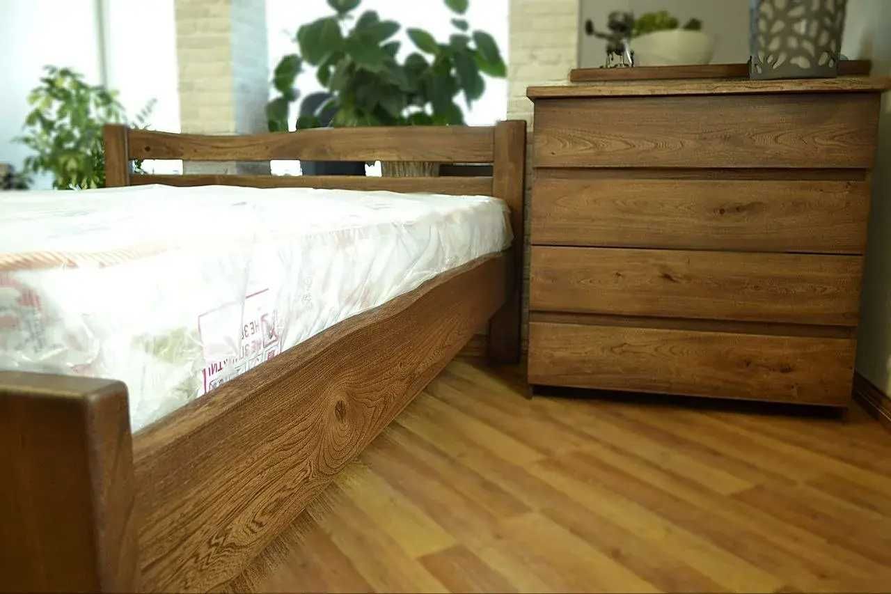 Ліжко лофт з міцного в'язу колір каштан