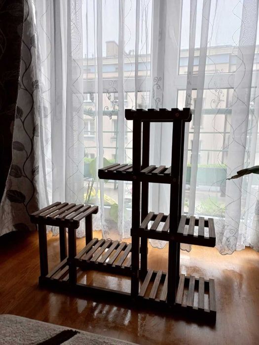 Kwietnik Drewniany Stojący Drabinka Regał Stojak Na Kwiaty Rośliny