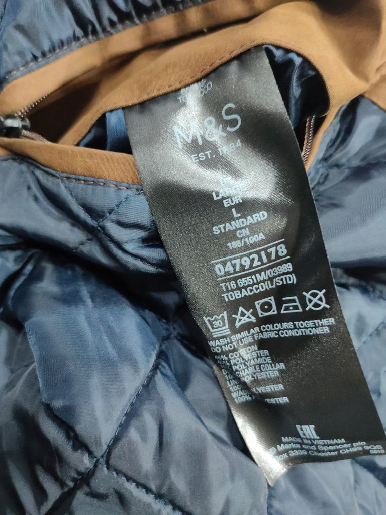 M&S Kurtka zimowa brązowa męska r. L