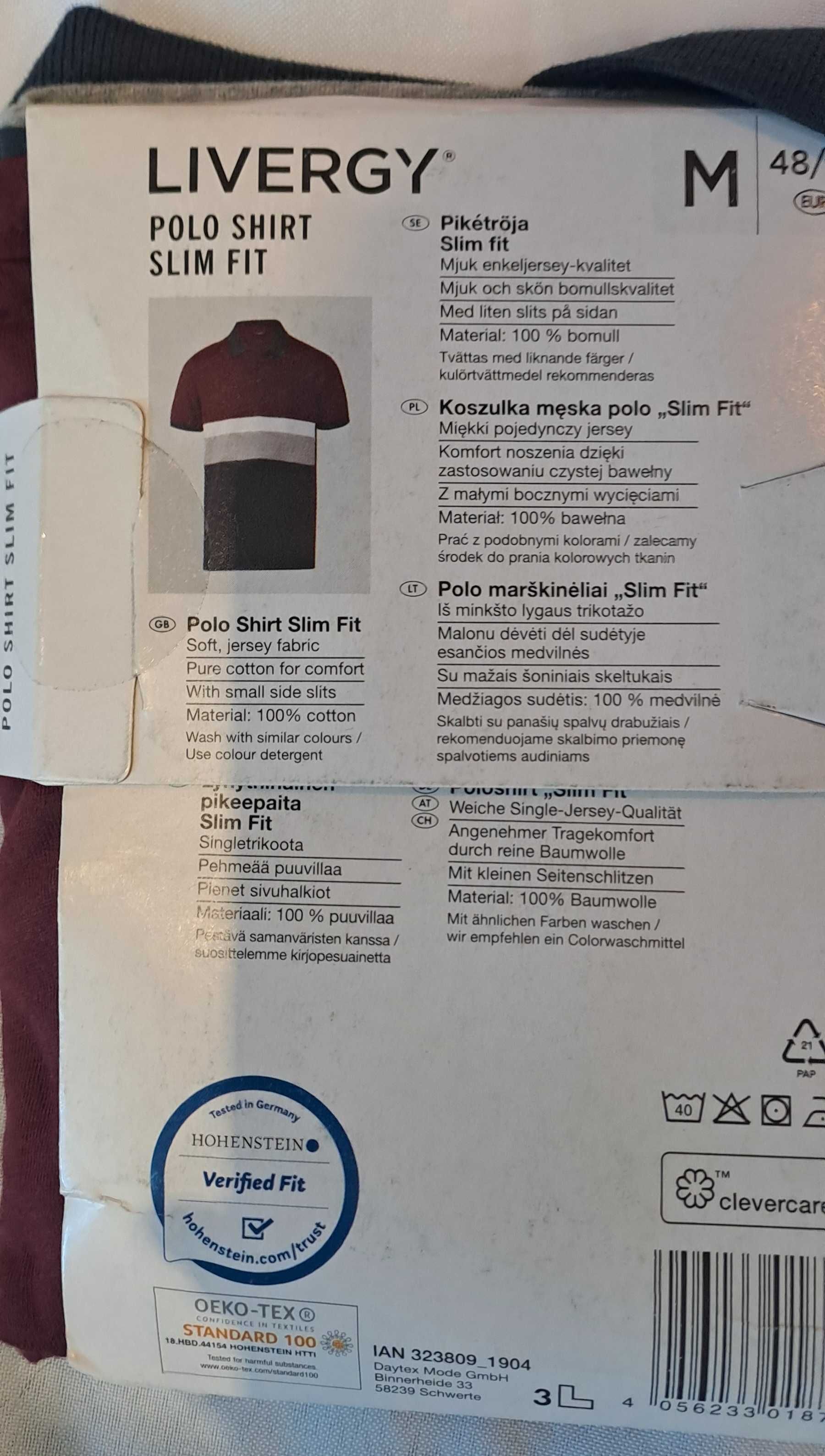 Koszulka Męska Połówka 100% Bawełny Slim Fit r.M