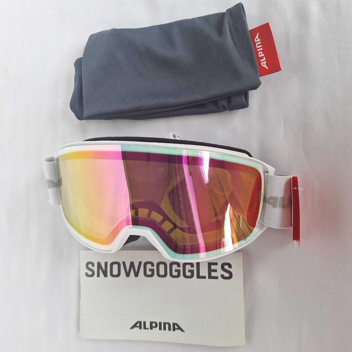 Gogle narciarskie Alpina Nakiska White Q-Lite Pink S1