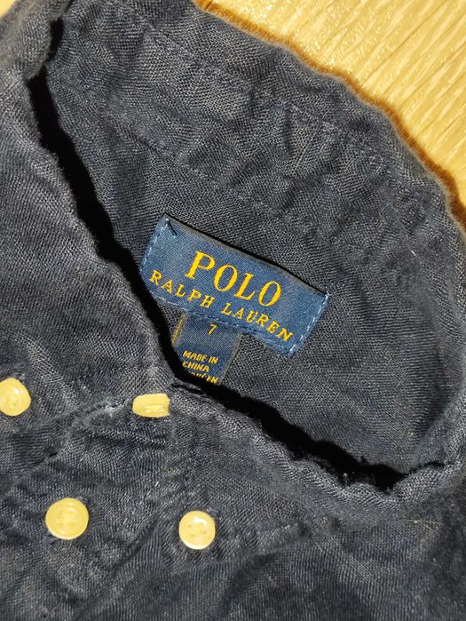 Синя сорочка з льону Polo Ralph Lauren на 7 років