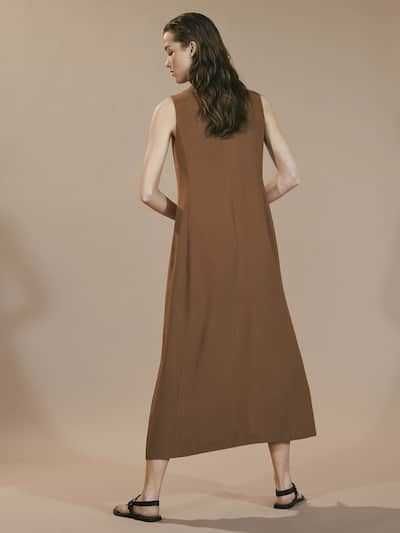 Vestido comprido smoking, Massimo Dutti Limited Edition