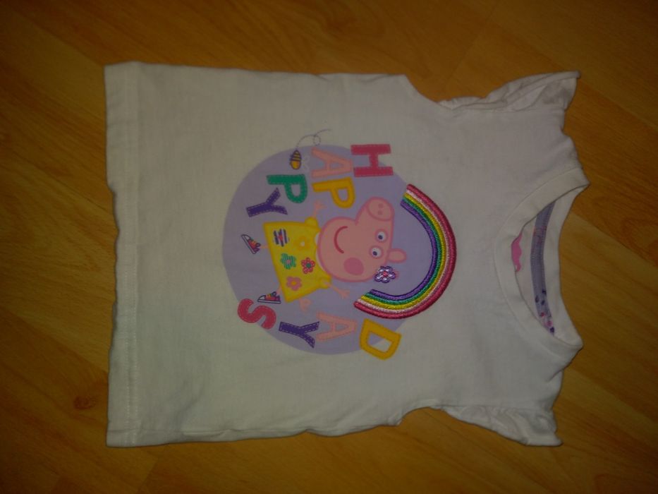 bawełniana letnia bluzka z bajki Świnka PEPPA na 86-92cm