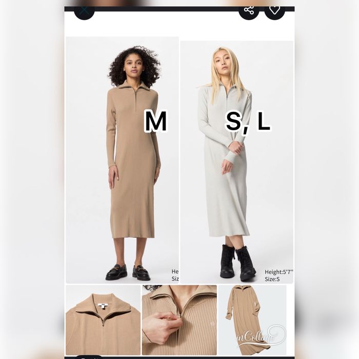 (S, М, L) Сукня в рубчик uniqlo half-zip knit dress