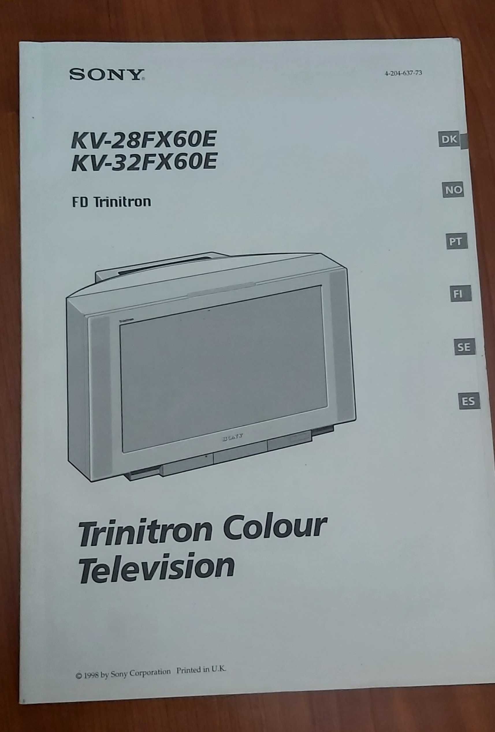 TV CRT Trinitron Sony 28' Tela Plana