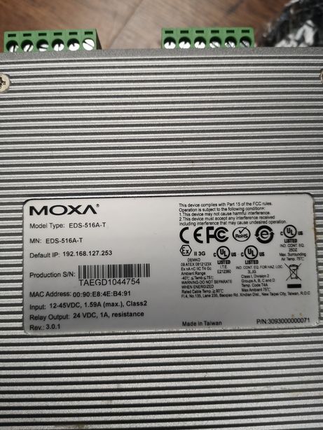 Moxa EDS-516A-T switch