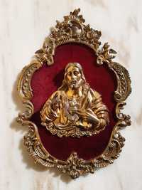 Quadro com Cristo em bronze