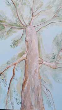 Obraz autorski ręcznie malowany Drzewo