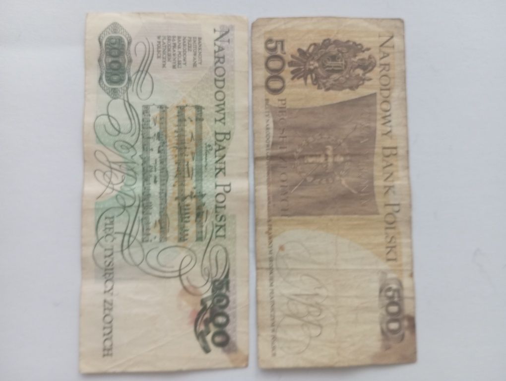 Banknoty PRL 50zl,100zl,500zl,1000zl, 5000zl,10000zl