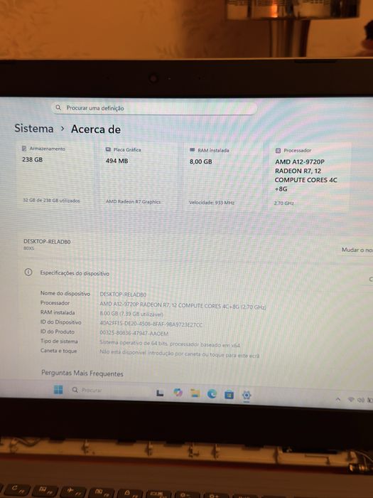 Lenovo ideaped 320-8GB RAN+SSD 256GB