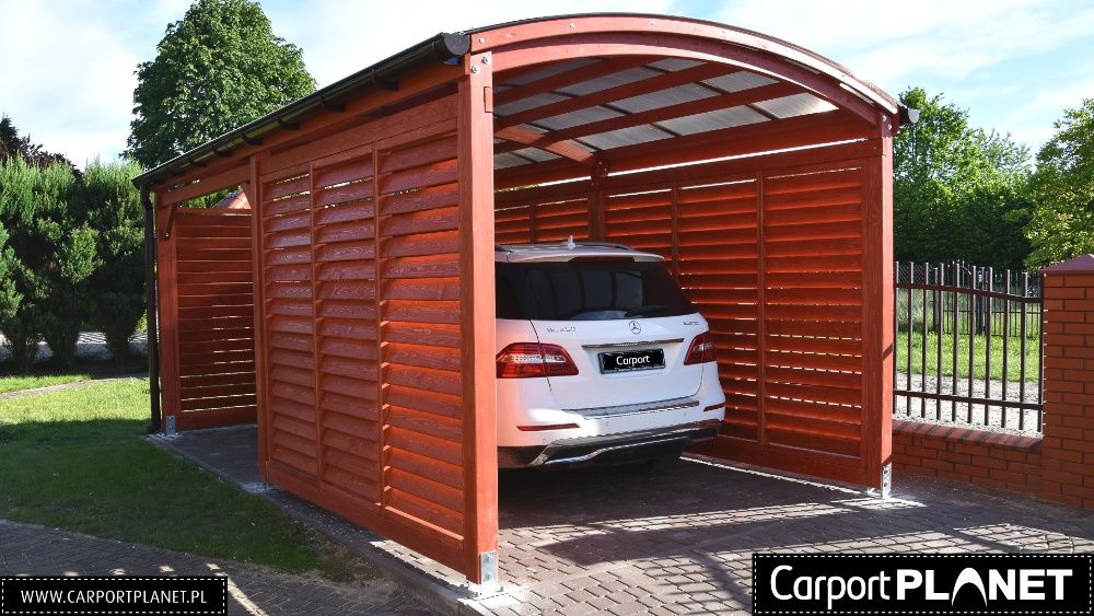 Wiata drewniana garaż zadaszenie na samochód carport