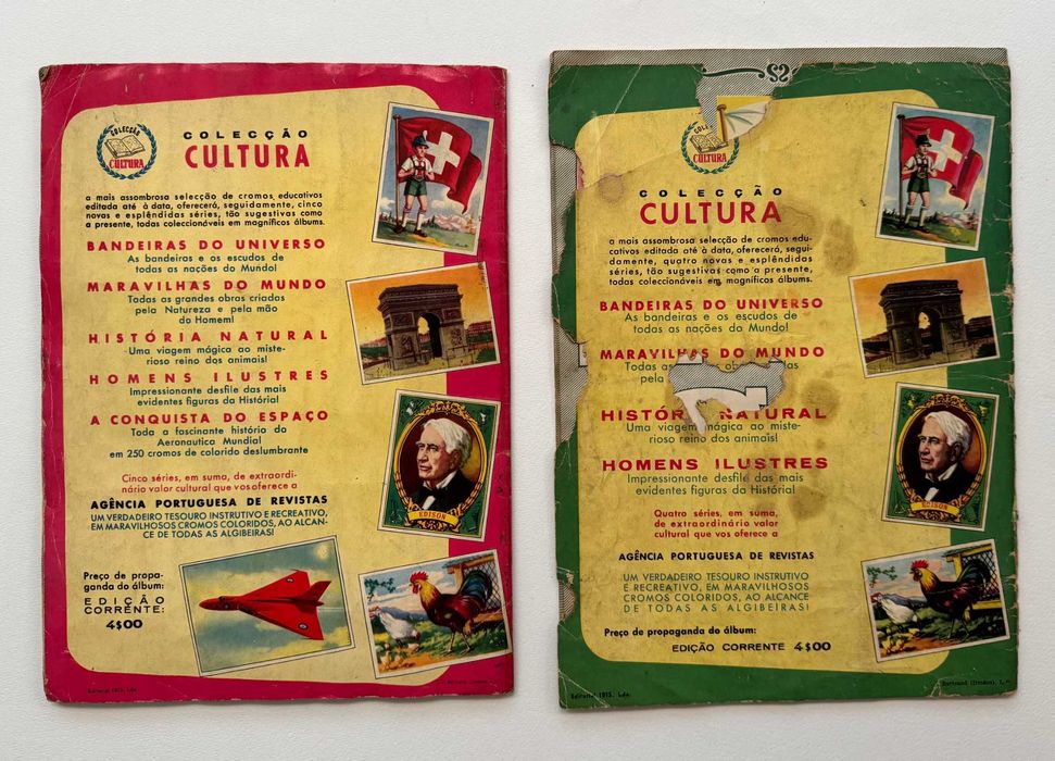 2 cadernetas de cromos antigas.