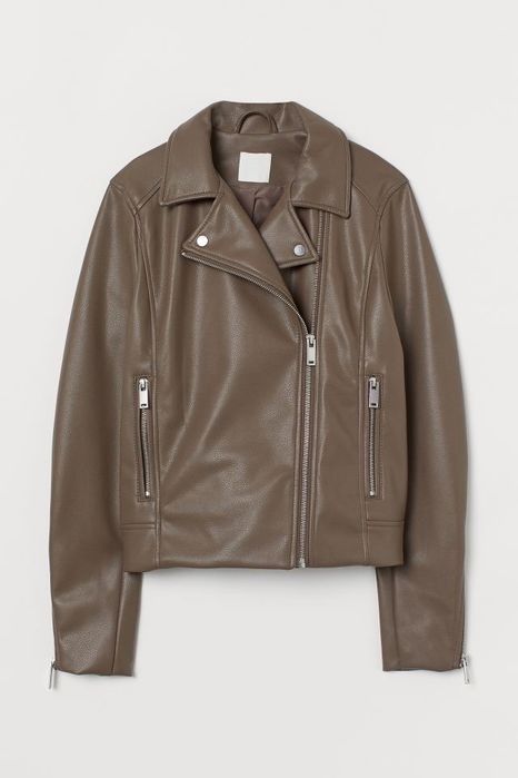 H&M hm косуха кожанка куртка коричнева жіноча нова 34 xs