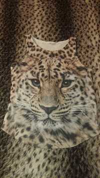 T-shirt bez rękawków r. 134/140 H&M gepard