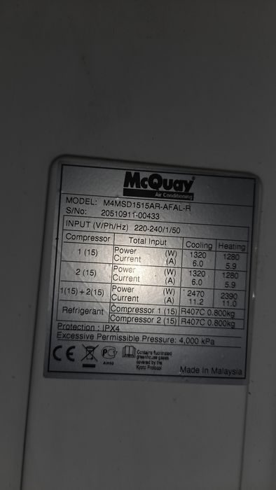 Klimatyzacja McQuay podwojna