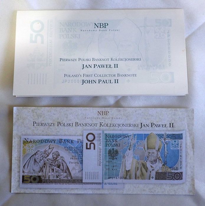 Papież Jan Paweł II - banknot 50 zł.