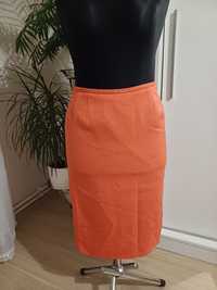 Pomarańczowa ołówkowa spódnica