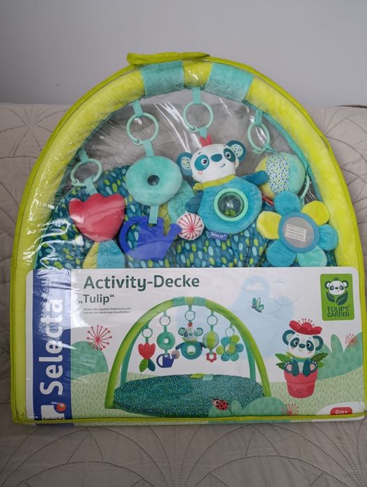 Mata edukacyjna dla niemowląt 80cm 0m+ Selecta Tulip's Garden