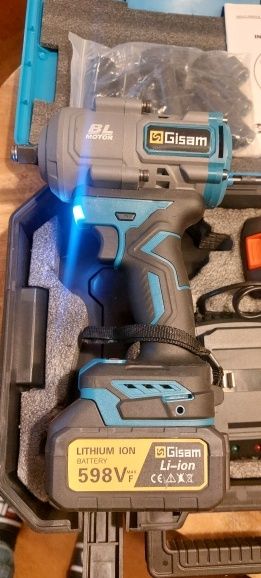 Klucz udarowy elektryczny GISAM 2000 + 2x bateria + walizka + zestaw