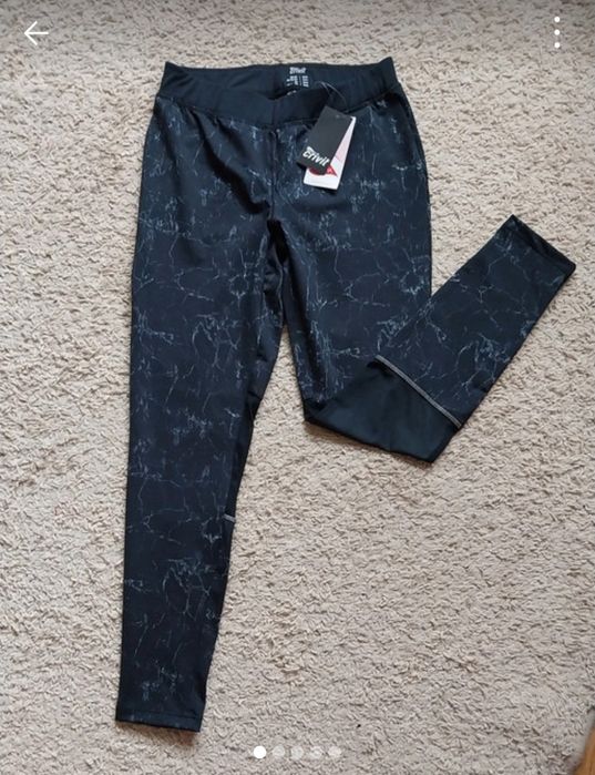 Czarne długie legginsy damskie Crivit S/36 nowe z metką