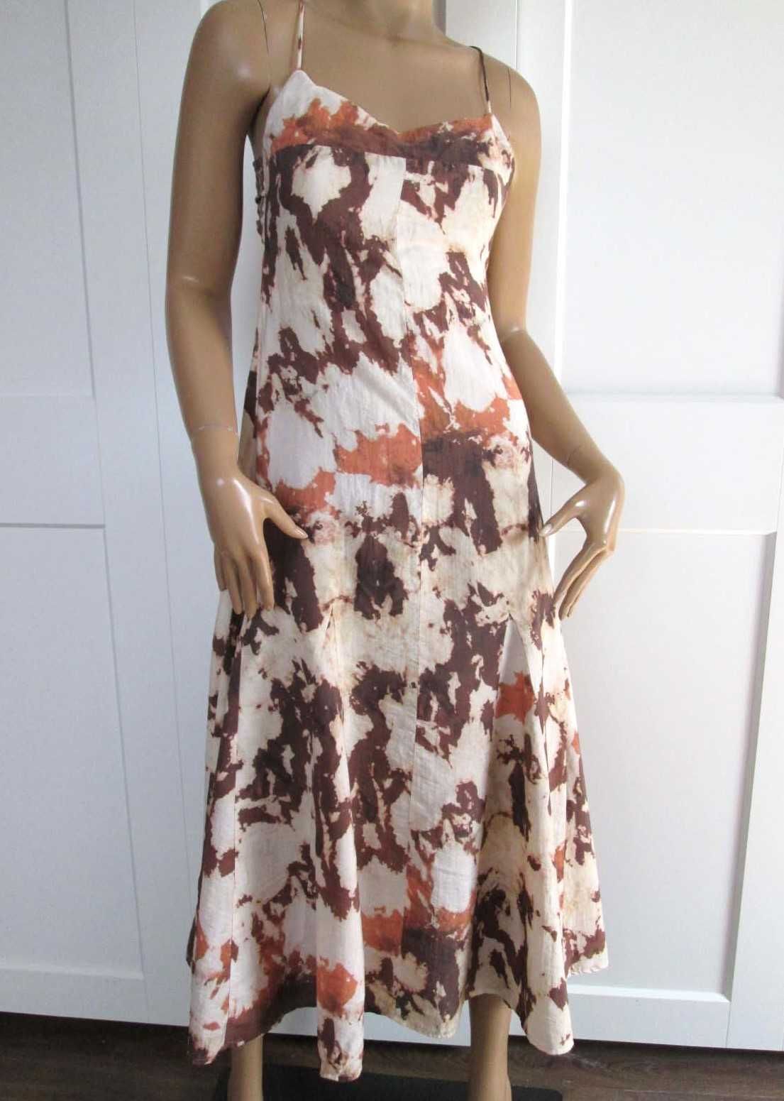 H&M kolekcja premium Sztuczny jedwab piękna długa sukienka S 36