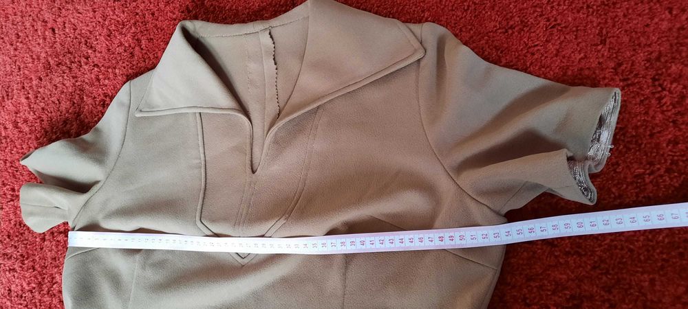 Sukienki z grempliny brązowa i beżowa