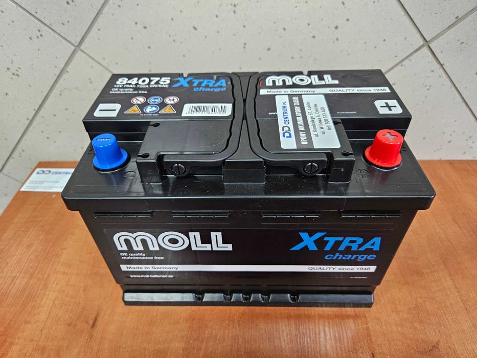 Akumulator Moll XTRA 12V 75Ah 74Ah 70Ah 720A Klasa Premium Oryginał L3