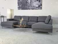 Stylowy szary narożnik U 150x300x200 cm | Transport gratis 18.07