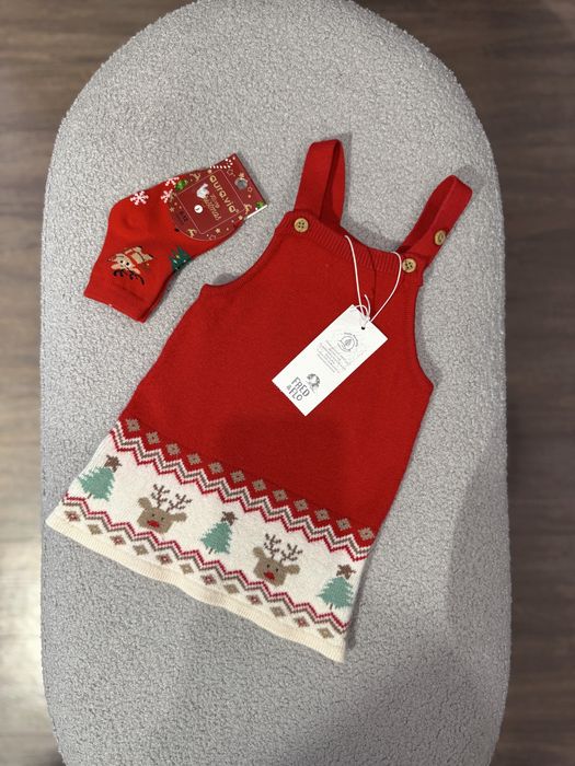 Дитячий Новорічний / різдвяний набір комплект ромпер плаття 62, 68 роз