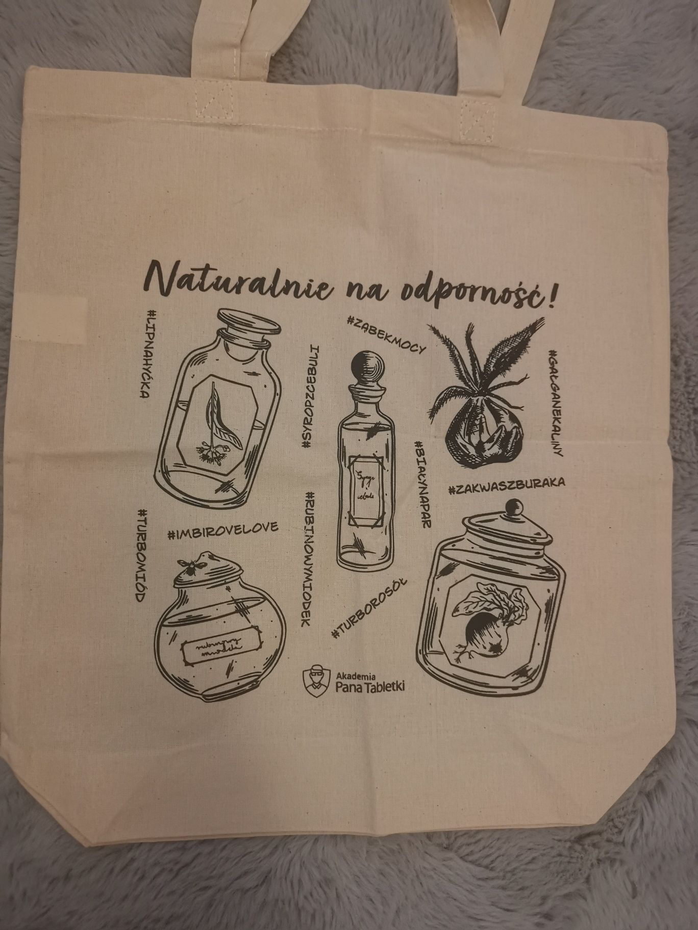ekoTorba Pan Tabletka zdrowie. Idealna na zakupy, zioła, pieczywo itp.