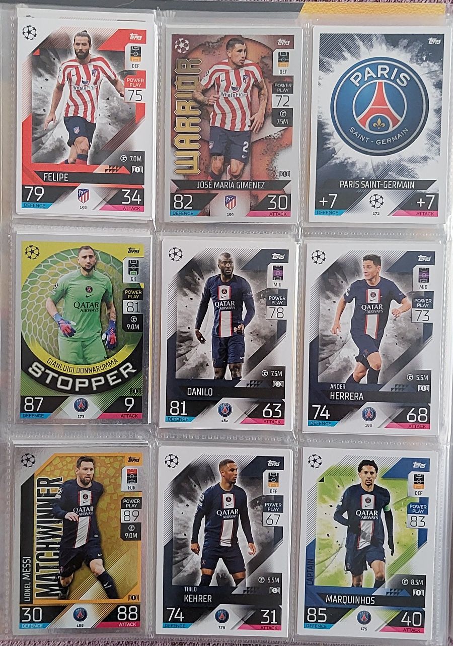 Cartas TOPPS MATCH ATTAX 2023 Autênticas 72 Cartas