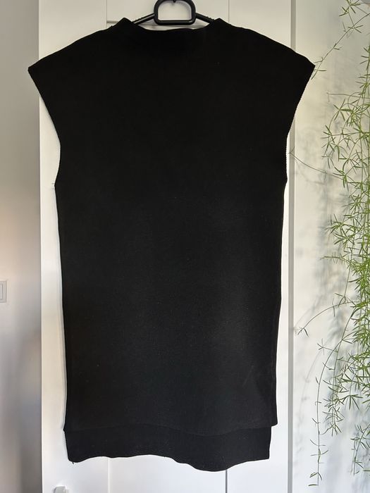 Czarna dzianinowa kamizelka basic, sweter bez rękawów Zara knit S