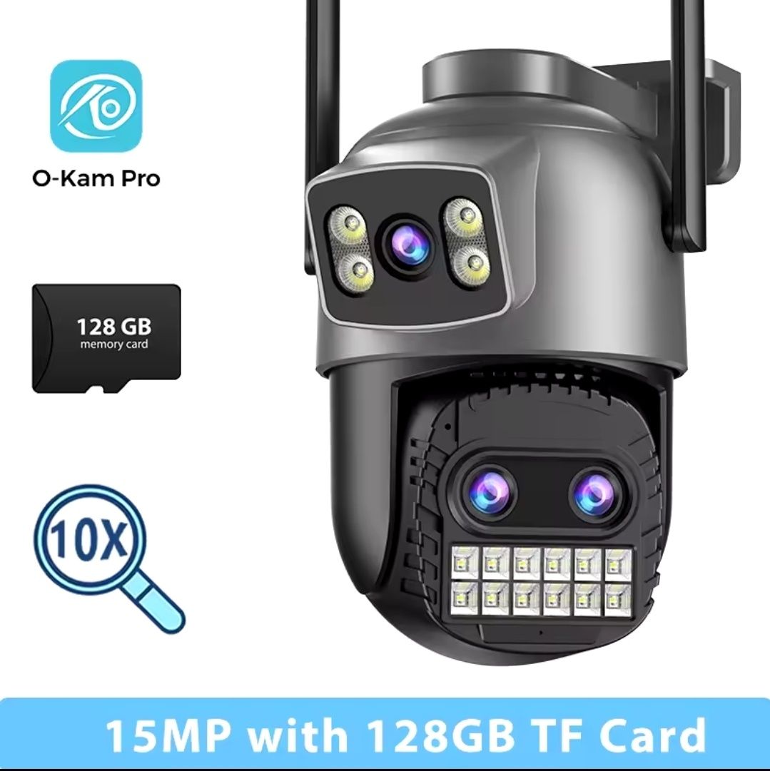 WI-FI цифрова вулична поворотна IP камера 15 MP  10x  Зум. FuLL-HD