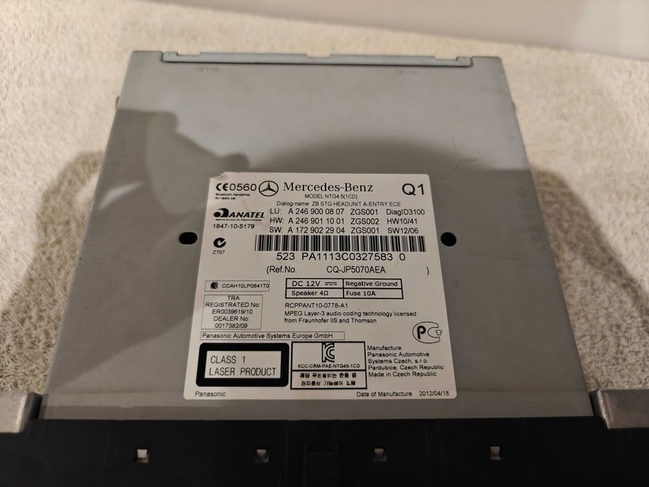 Moduł Radioodtwarzacz CD/DVD/GPS Mercedes Klasa B W246 Oryginał EUROPA