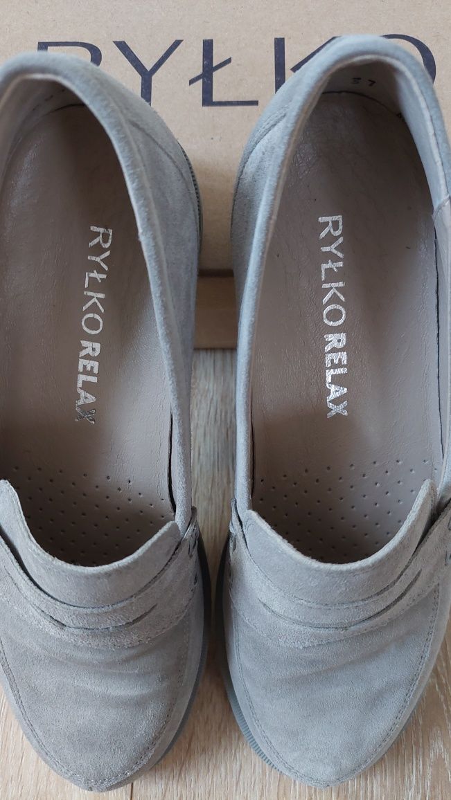 buty damskie skórzane mokasyny,  loafersy Ryłko r. 37