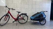 Rower miejski Pegasus Solero + przyczepka Croozer kid for 1 riksza