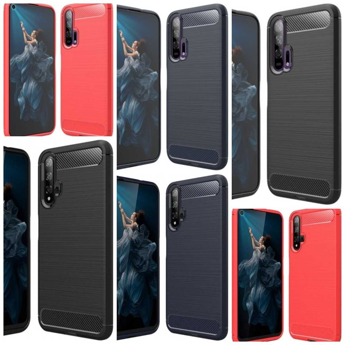 Противоударный чехол бампер для Huawei Honor 20 20 Pro Nova 5T карбон