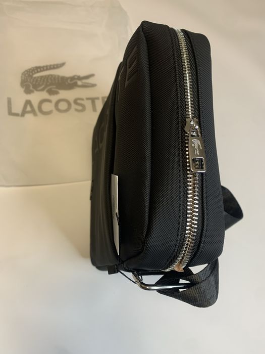 Сумка Lacoste барсетка Лакоста месенджер чоловіча сумка/чорна сумка