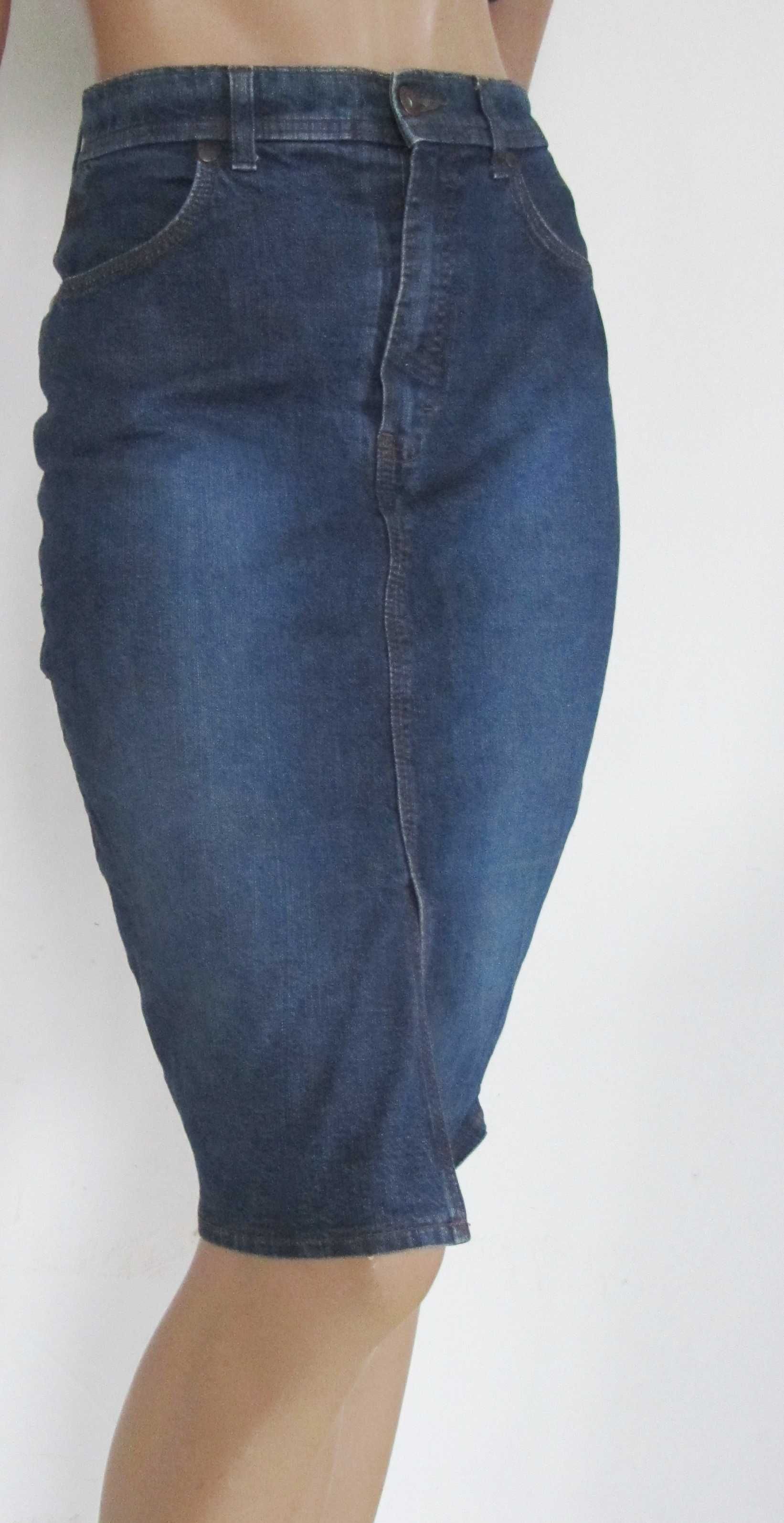 spódnica jeansowa-   ciemny jeans rozm.S/M